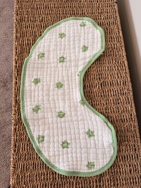 aden + anais White burly Bib with Light Green turtle 🐢 Motif